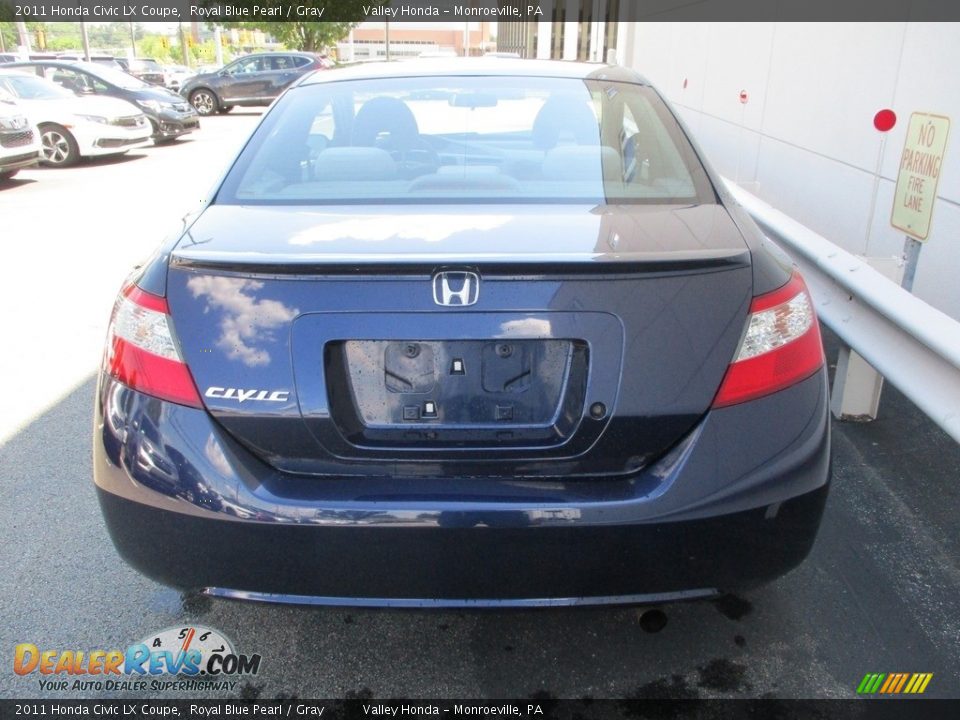 2011 Honda Civic LX Coupe Royal Blue Pearl / Gray Photo #4