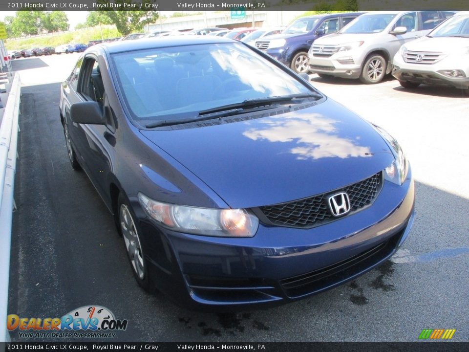 2011 Honda Civic LX Coupe Royal Blue Pearl / Gray Photo #7