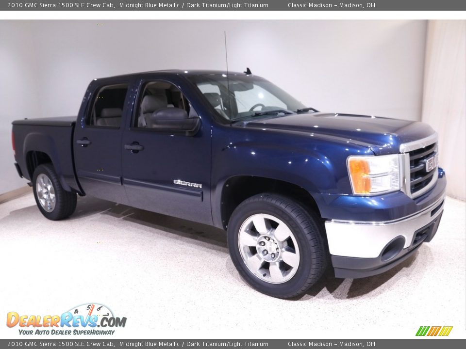 2010 GMC Sierra 1500 SLE Crew Cab Midnight Blue Metallic / Dark Titanium/Light Titanium Photo #1