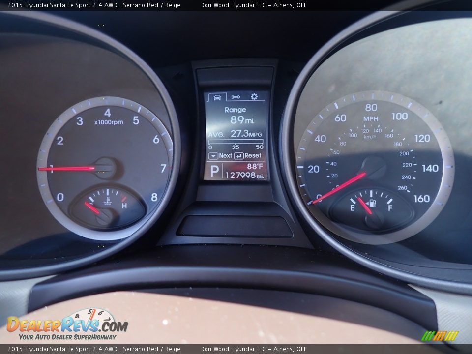 2015 Hyundai Santa Fe Sport 2.4 AWD Serrano Red / Beige Photo #27