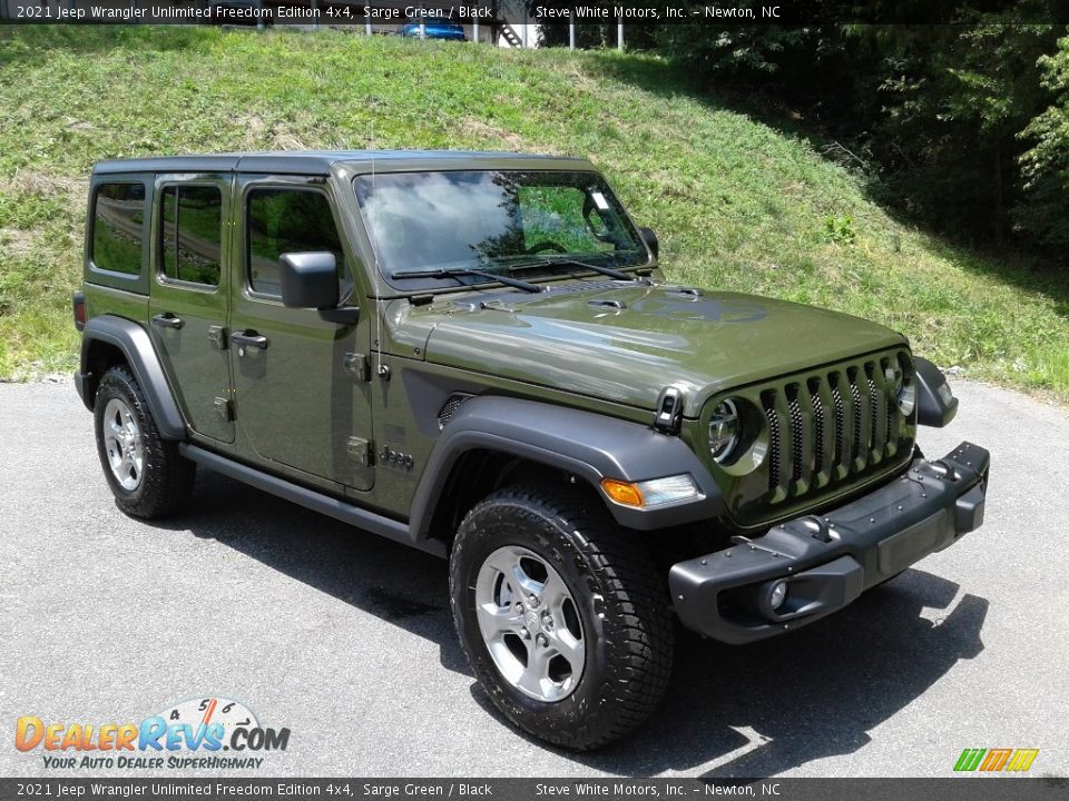 2021 Jeep Wrangler Unlimited Freedom Edition 4x4 Sarge Green / Black Photo #6