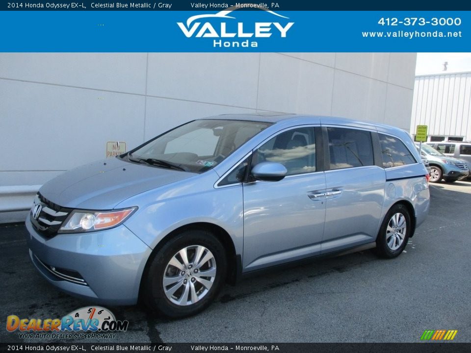 2014 Honda Odyssey EX-L Celestial Blue Metallic / Gray Photo #1