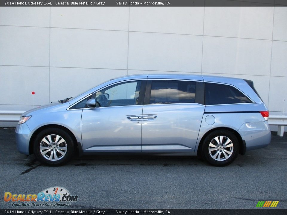 2014 Honda Odyssey EX-L Celestial Blue Metallic / Gray Photo #2