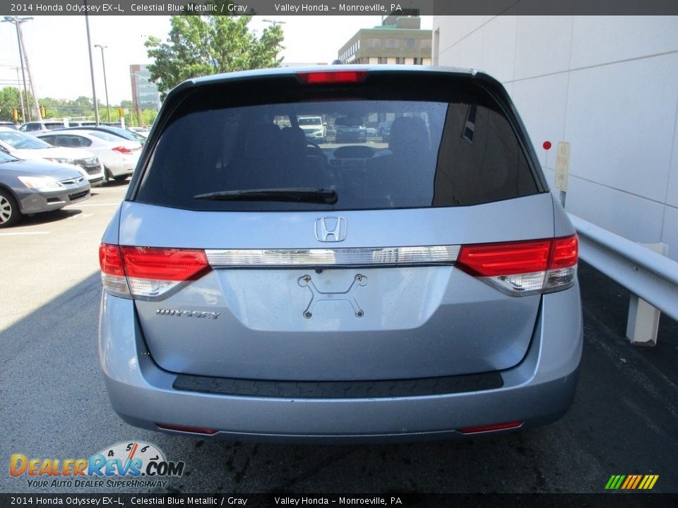 2014 Honda Odyssey EX-L Celestial Blue Metallic / Gray Photo #4