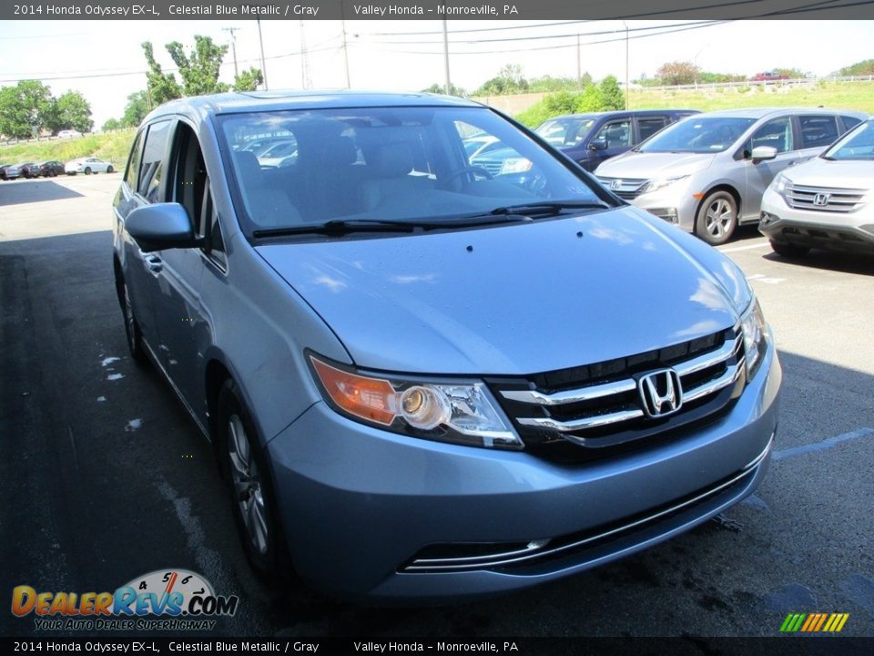 2014 Honda Odyssey EX-L Celestial Blue Metallic / Gray Photo #7