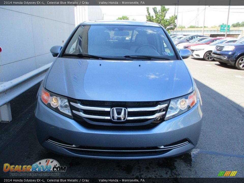 2014 Honda Odyssey EX-L Celestial Blue Metallic / Gray Photo #8