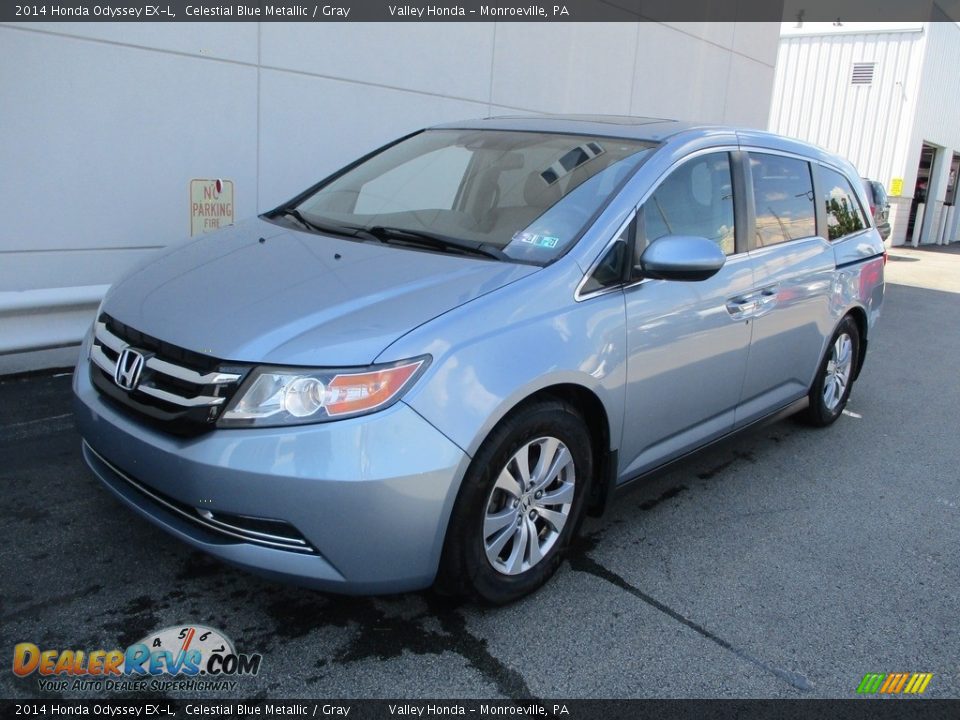 2014 Honda Odyssey EX-L Celestial Blue Metallic / Gray Photo #9