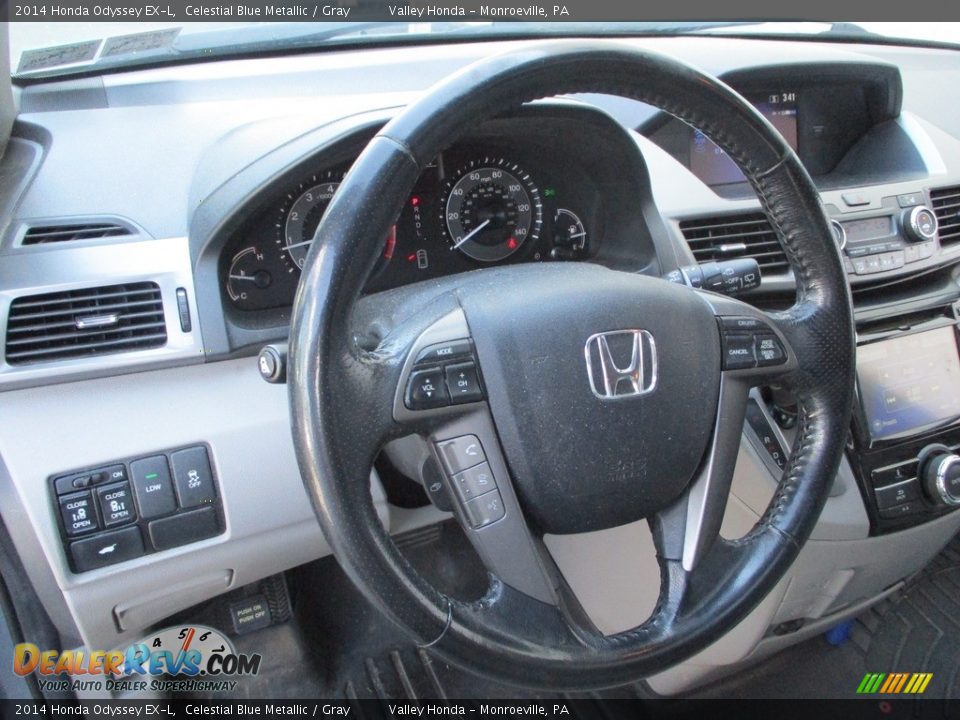 2014 Honda Odyssey EX-L Celestial Blue Metallic / Gray Photo #14