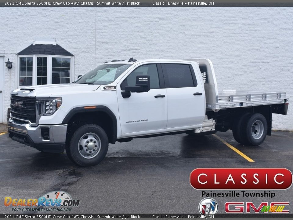 2021 GMC Sierra 3500HD Crew Cab 4WD Chassis Summit White / Jet Black Photo #1