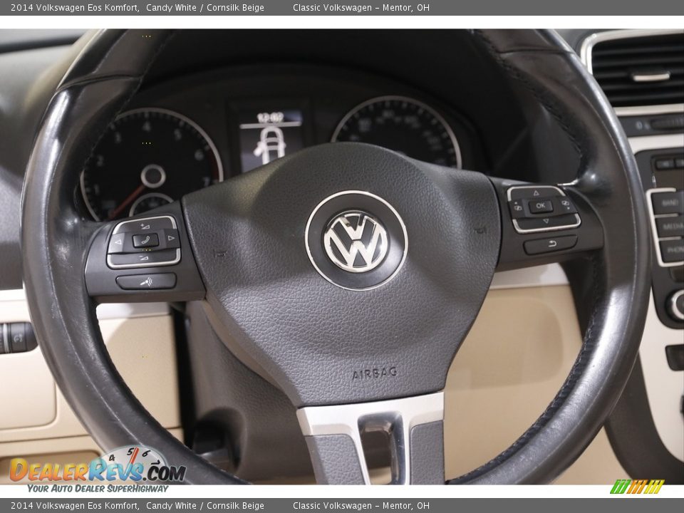 2014 Volkswagen Eos Komfort Candy White / Cornsilk Beige Photo #8