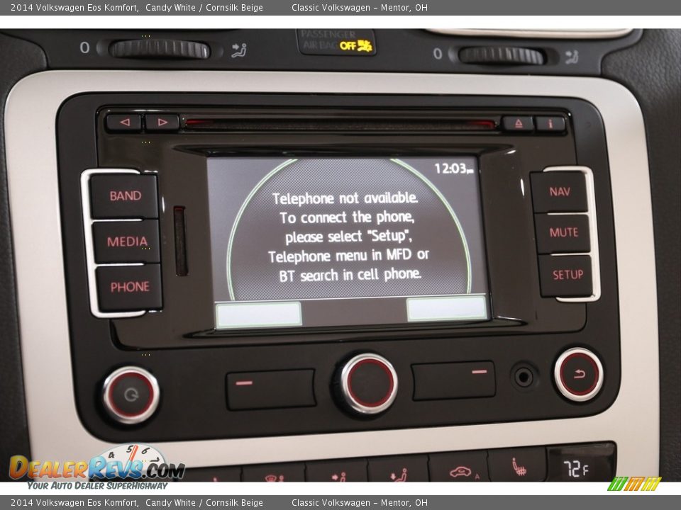 2014 Volkswagen Eos Komfort Candy White / Cornsilk Beige Photo #11