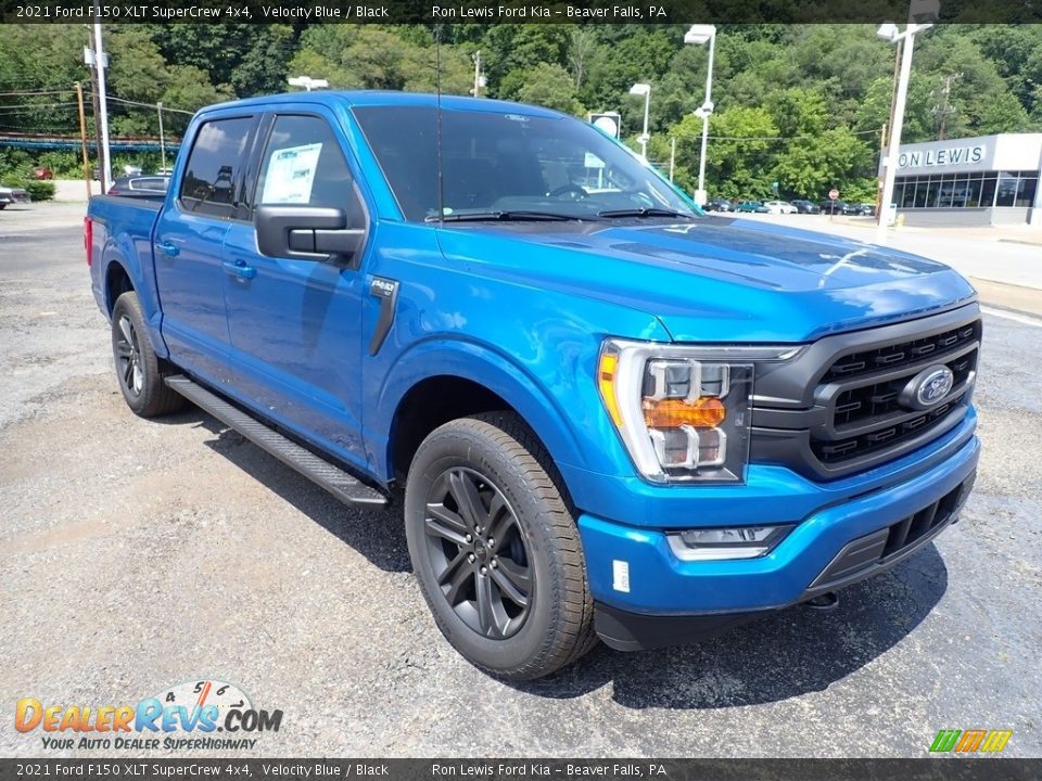 2021 Ford F150 XLT SuperCrew 4x4 Velocity Blue / Black Photo #3