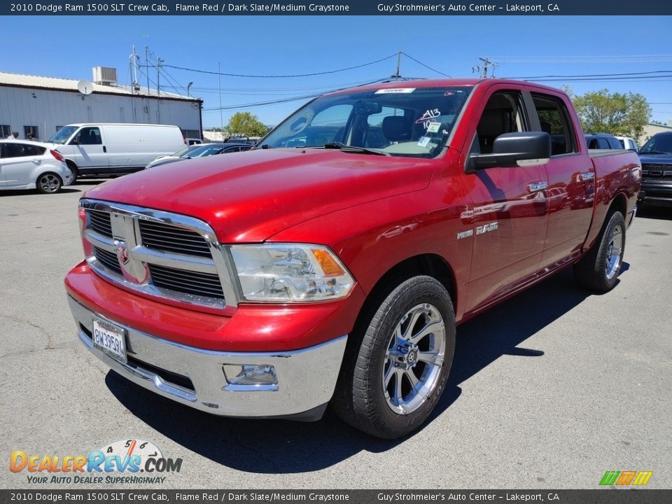 2010 Dodge Ram 1500 SLT Crew Cab Flame Red / Dark Slate/Medium Graystone Photo #3