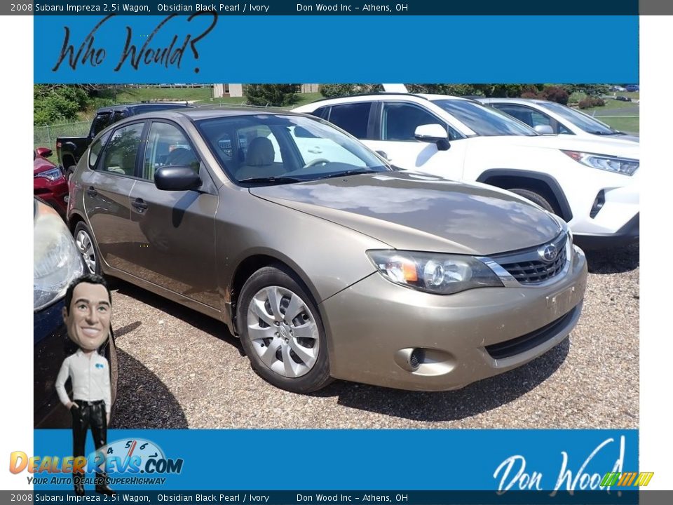 2008 Subaru Impreza 2.5i Wagon Obsidian Black Pearl / Ivory Photo #1