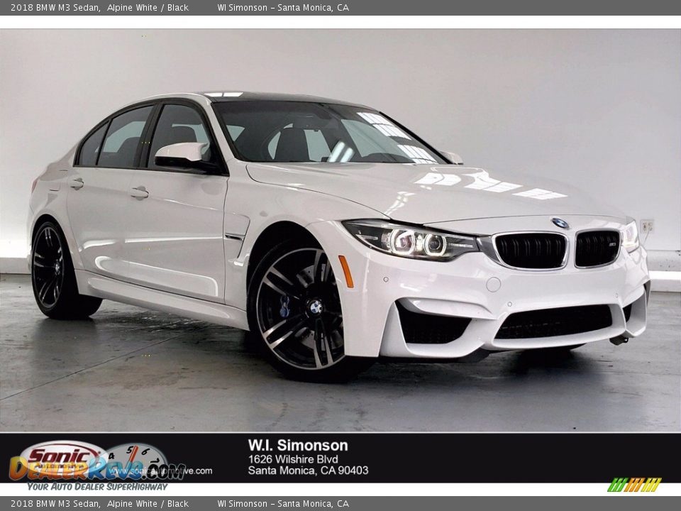 2018 BMW M3 Sedan Alpine White / Black Photo #1