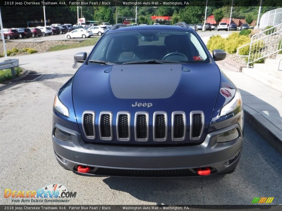 2018 Jeep Cherokee Trailhawk 4x4 Patriot Blue Pearl / Black Photo #10