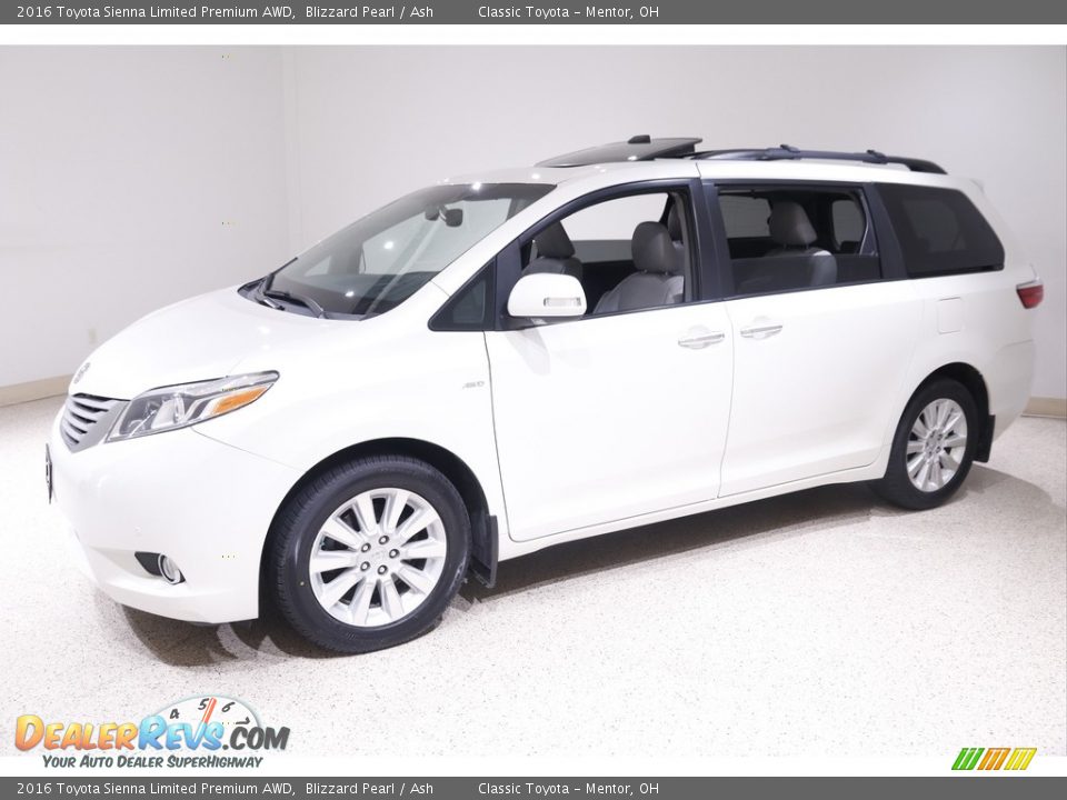 2016 Toyota Sienna Limited Premium AWD Blizzard Pearl / Ash Photo #3