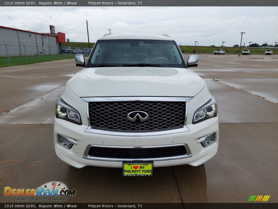 2016 Infiniti QX80 Majestic White / Wheat Photo #2