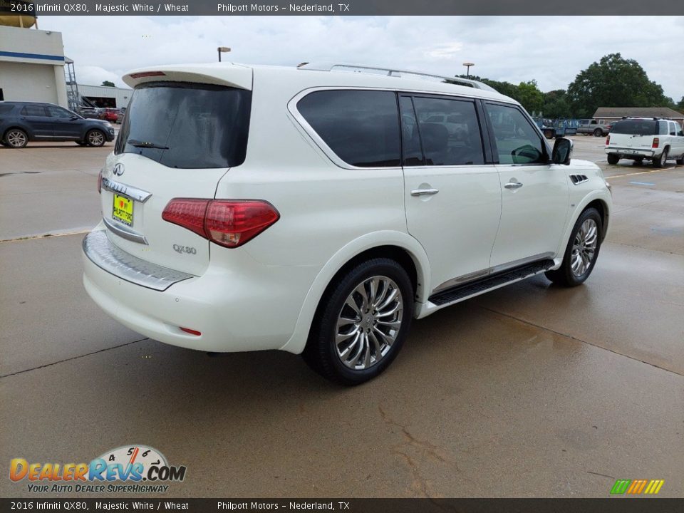 2016 Infiniti QX80 Majestic White / Wheat Photo #7