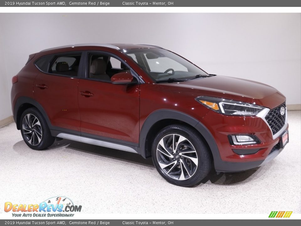 2019 Hyundai Tucson Sport AWD Gemstone Red / Beige Photo #1