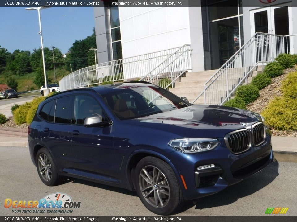 2018 BMW X3 M40i Phytonic Blue Metallic / Cognac Photo #1