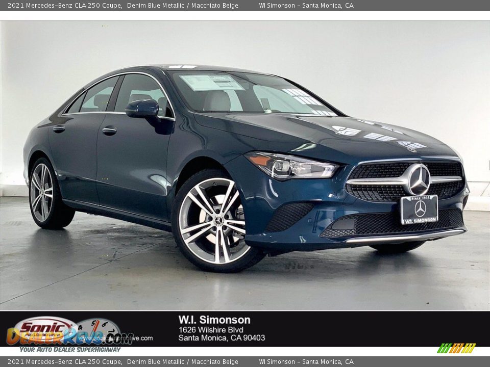 2021 Mercedes-Benz CLA 250 Coupe Denim Blue Metallic / Macchiato Beige Photo #1