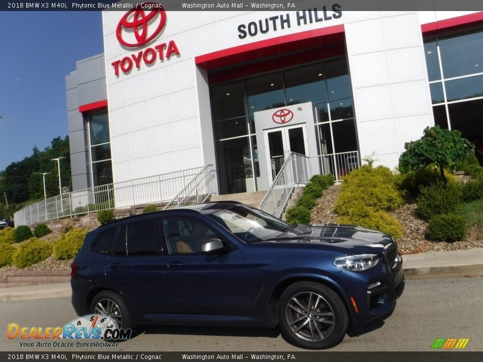 2018 BMW X3 M40i Phytonic Blue Metallic / Cognac Photo #2