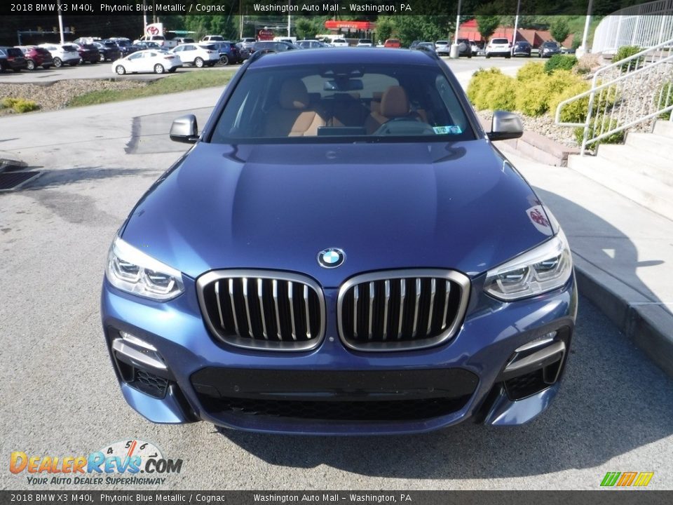2018 BMW X3 M40i Phytonic Blue Metallic / Cognac Photo #11