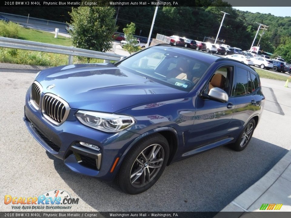 2018 BMW X3 M40i Phytonic Blue Metallic / Cognac Photo #12