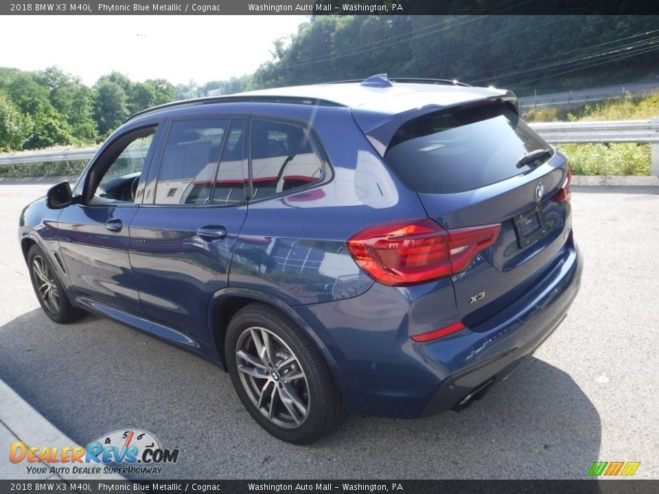 2018 BMW X3 M40i Phytonic Blue Metallic / Cognac Photo #13
