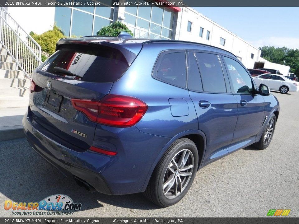 2018 BMW X3 M40i Phytonic Blue Metallic / Cognac Photo #15