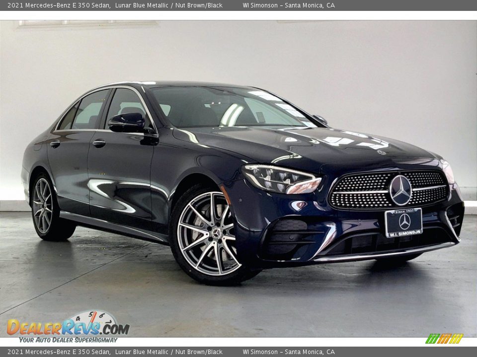 2021 Mercedes-Benz E 350 Sedan Lunar Blue Metallic / Nut Brown/Black Photo #12