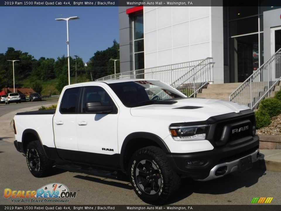 2019 Ram 1500 Rebel Quad Cab 4x4 Bright White / Black/Red Photo #1