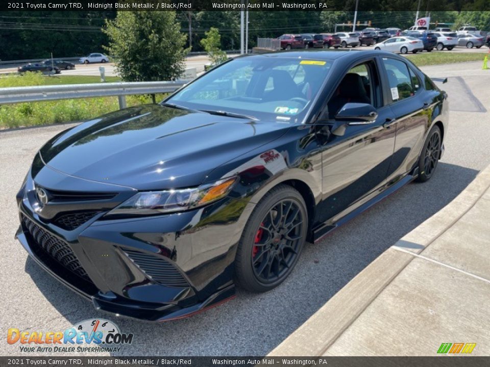 2021 Toyota Camry TRD Midnight Black Metallic / Black/Red Photo #7