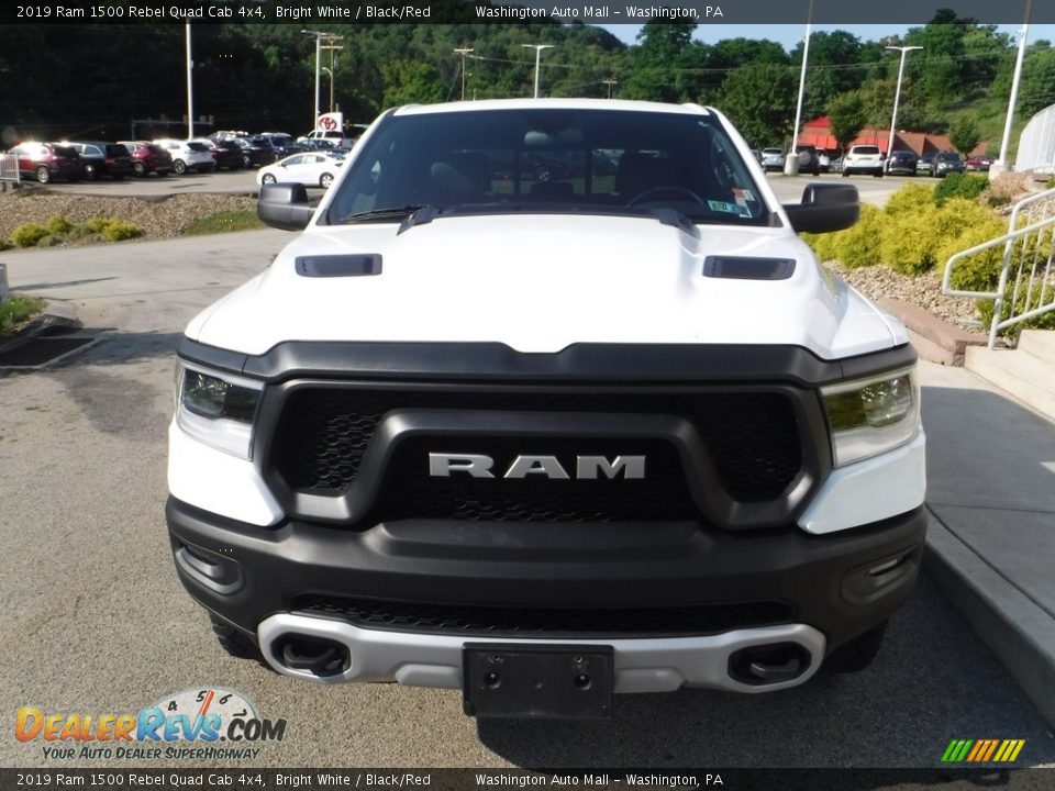 2019 Ram 1500 Rebel Quad Cab 4x4 Bright White / Black/Red Photo #13