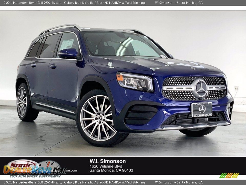 2021 Mercedes-Benz GLB 250 4Matic Galaxy Blue Metallic / Black/DINAMICA w/Red Stitching Photo #1