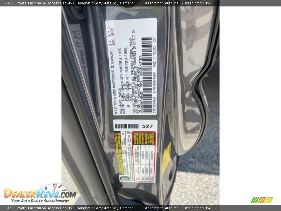 2021 Toyota Tacoma SR Access Cab 4x4 Magnetic Gray Metallic / Cement Photo #28