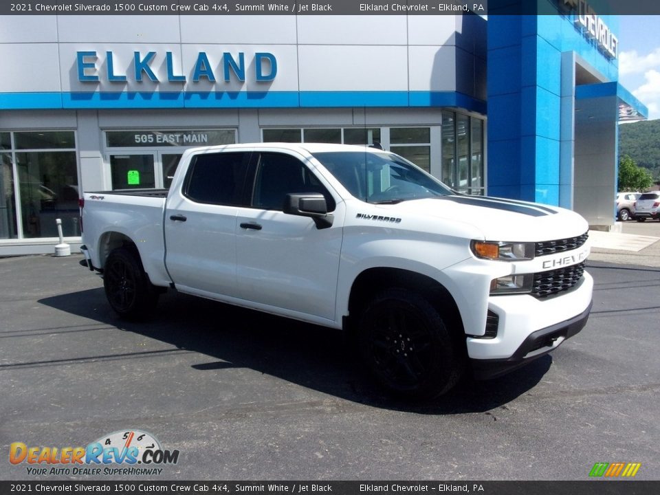 2021 Chevrolet Silverado 1500 Custom Crew Cab 4x4 Summit White / Jet Black Photo #1