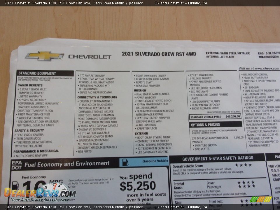 2021 Chevrolet Silverado 1500 RST Crew Cab 4x4 Satin Steel Metallic / Jet Black Photo #35