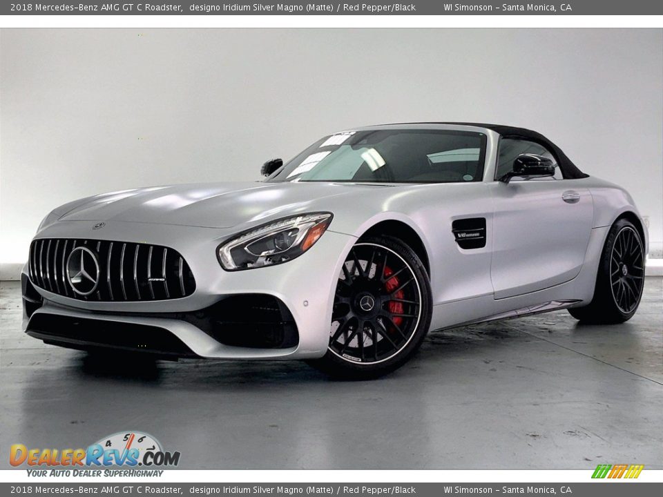 2018 Mercedes-Benz AMG GT C Roadster designo Iridium Silver Magno (Matte) / Red Pepper/Black Photo #12