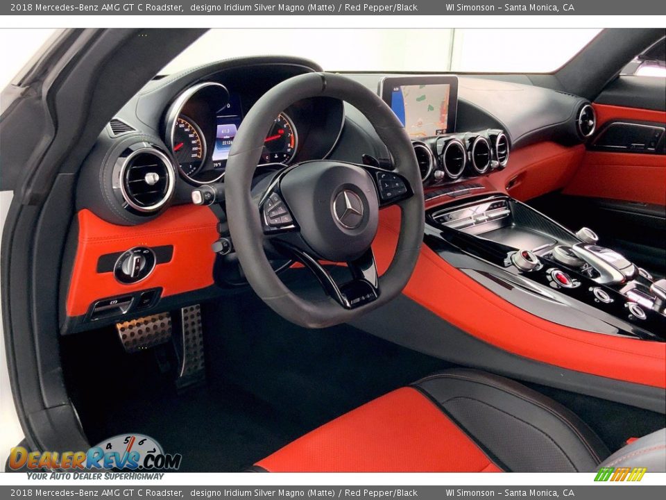 2018 Mercedes-Benz AMG GT C Roadster designo Iridium Silver Magno (Matte) / Red Pepper/Black Photo #14