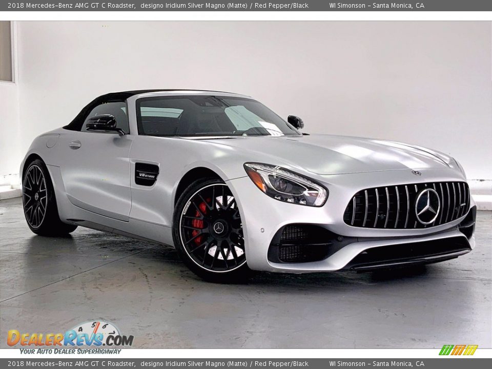 2018 Mercedes-Benz AMG GT C Roadster designo Iridium Silver Magno (Matte) / Red Pepper/Black Photo #32