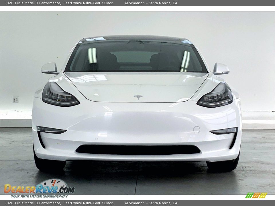 2020 Tesla Model 3 Performance Pearl White Multi-Coat / Black Photo #2