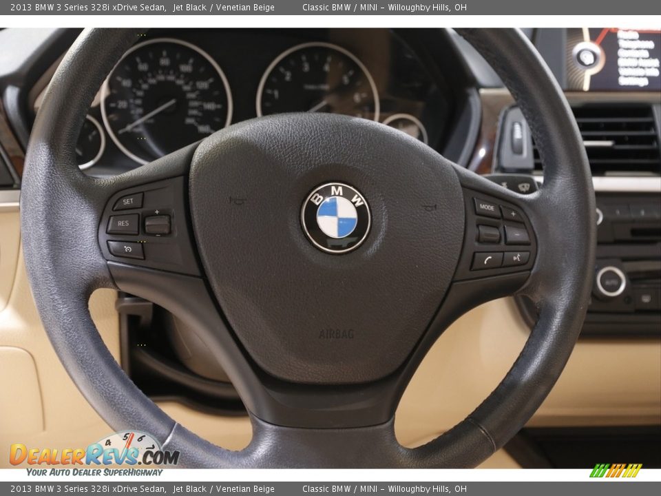 2013 BMW 3 Series 328i xDrive Sedan Jet Black / Venetian Beige Photo #7