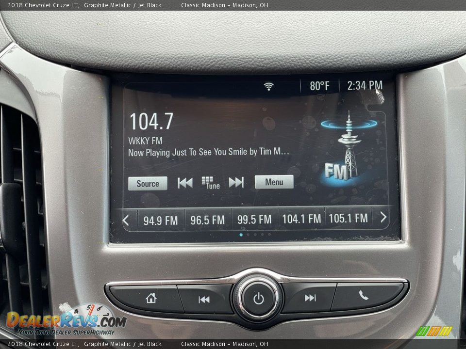 2018 Chevrolet Cruze LT Graphite Metallic / Jet Black Photo #8