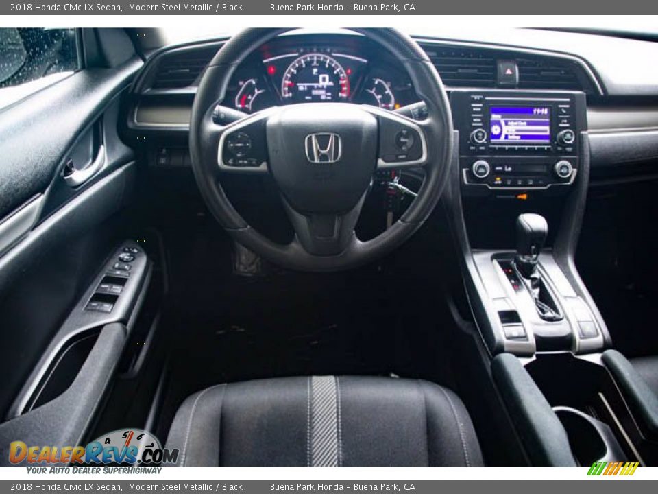 2018 Honda Civic LX Sedan Modern Steel Metallic / Black Photo #5