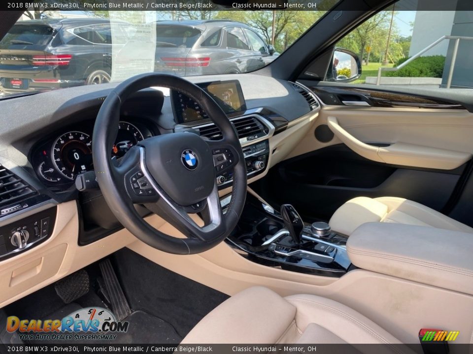 2018 BMW X3 xDrive30i Phytonic Blue Metallic / Canberra Beige/Black Photo #3