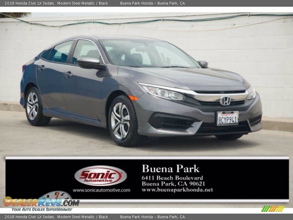 2018 Honda Civic LX Sedan Modern Steel Metallic / Black Photo #1