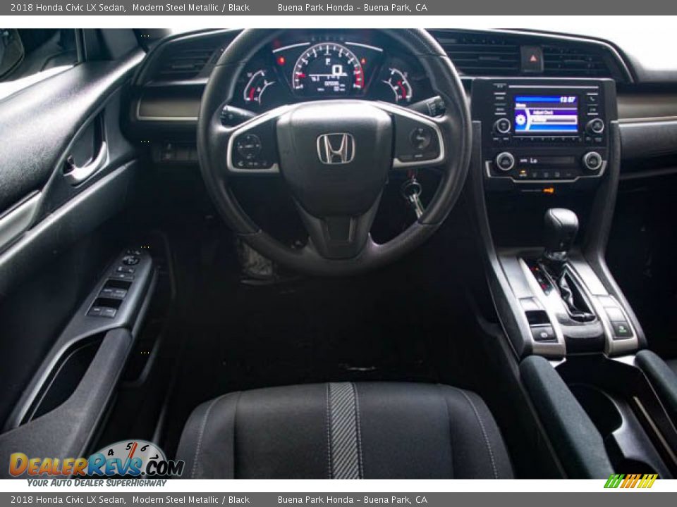 2018 Honda Civic LX Sedan Modern Steel Metallic / Black Photo #5