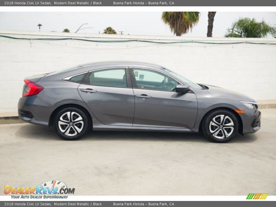 2018 Honda Civic LX Sedan Modern Steel Metallic / Black Photo #14